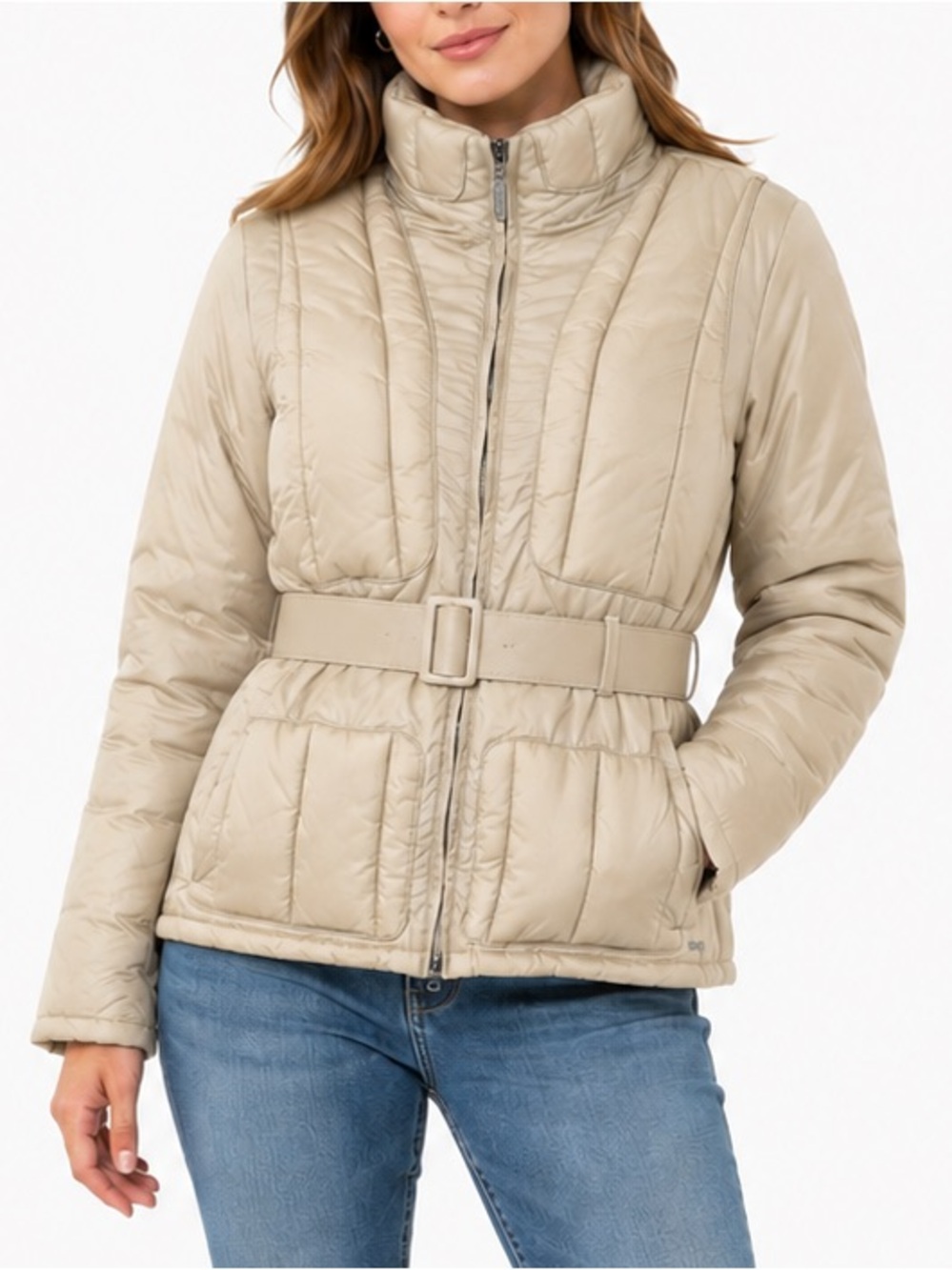 Vintage Alberto Aspesi Star Down Jacket Winter Warm Beige Sz M